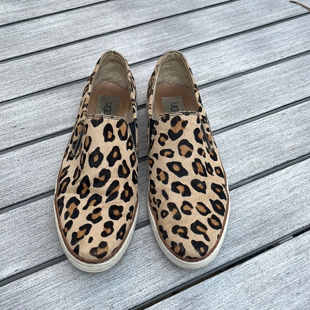 Ugg leopard horsehair slip on sneaker